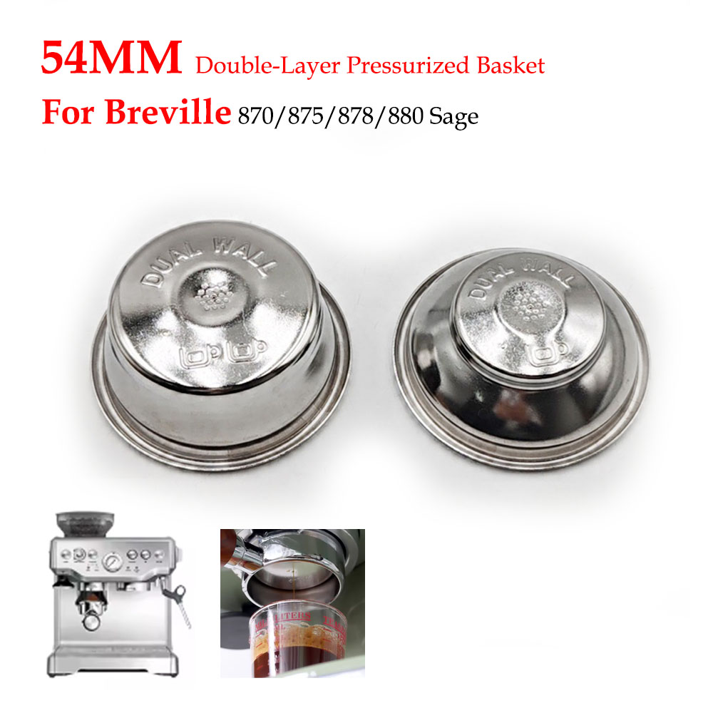 Breville Espresso Bes870 - 54mm Dual-Layer Pressurized Filter Basket (Dual/Single